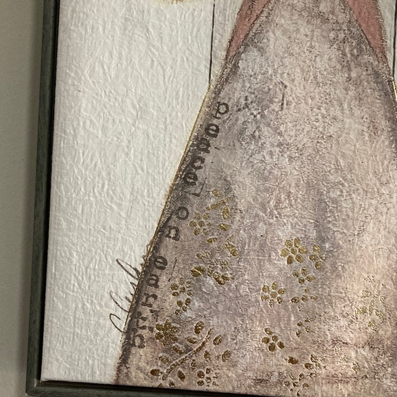 Framed Angel Wall Art with Gold Wings - Picture 2 of 3